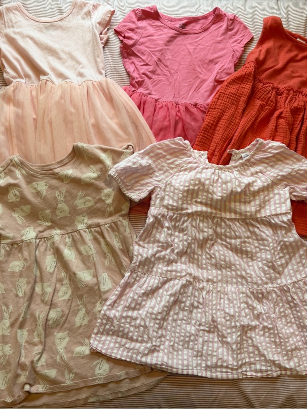 Girls' Pink, Coral & Light Pink Casual Dress bundle